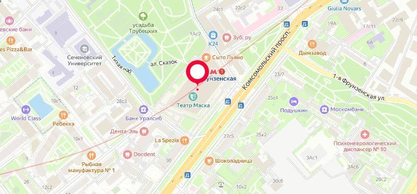 Карта, с указанием месторасположения "Последняя сказка"